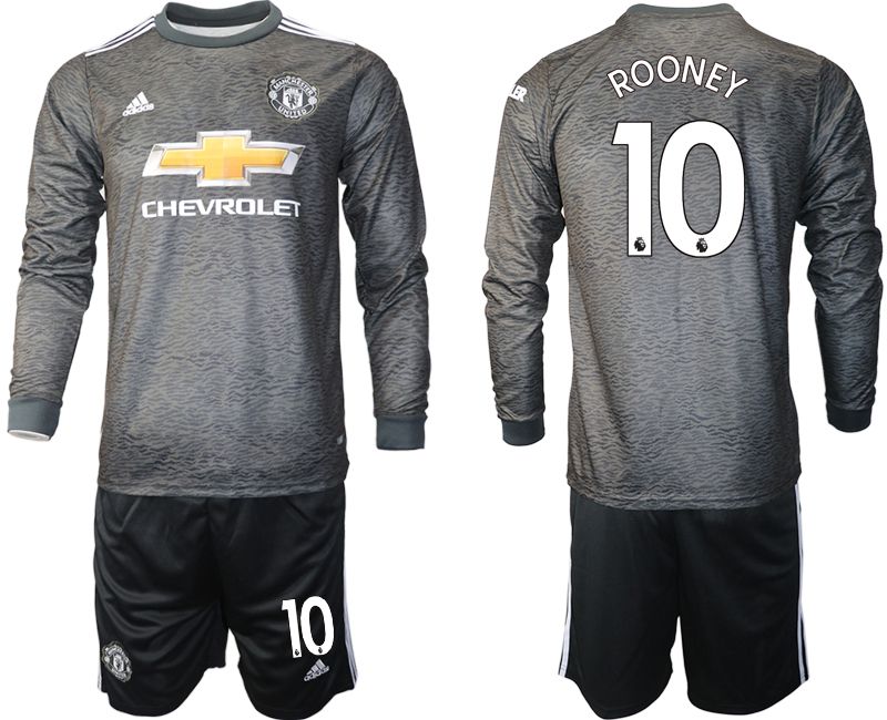 Men 2020-2021 club Manchester united away long sleeve #10 black Soccer Jerseys1